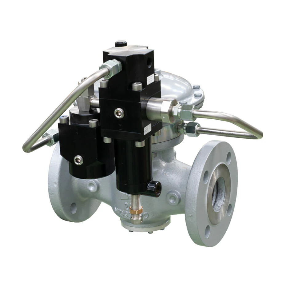 Dixi pilot operated medium-low pressure gas regulator, flanged body with pilot, by Pietro Fiorentini