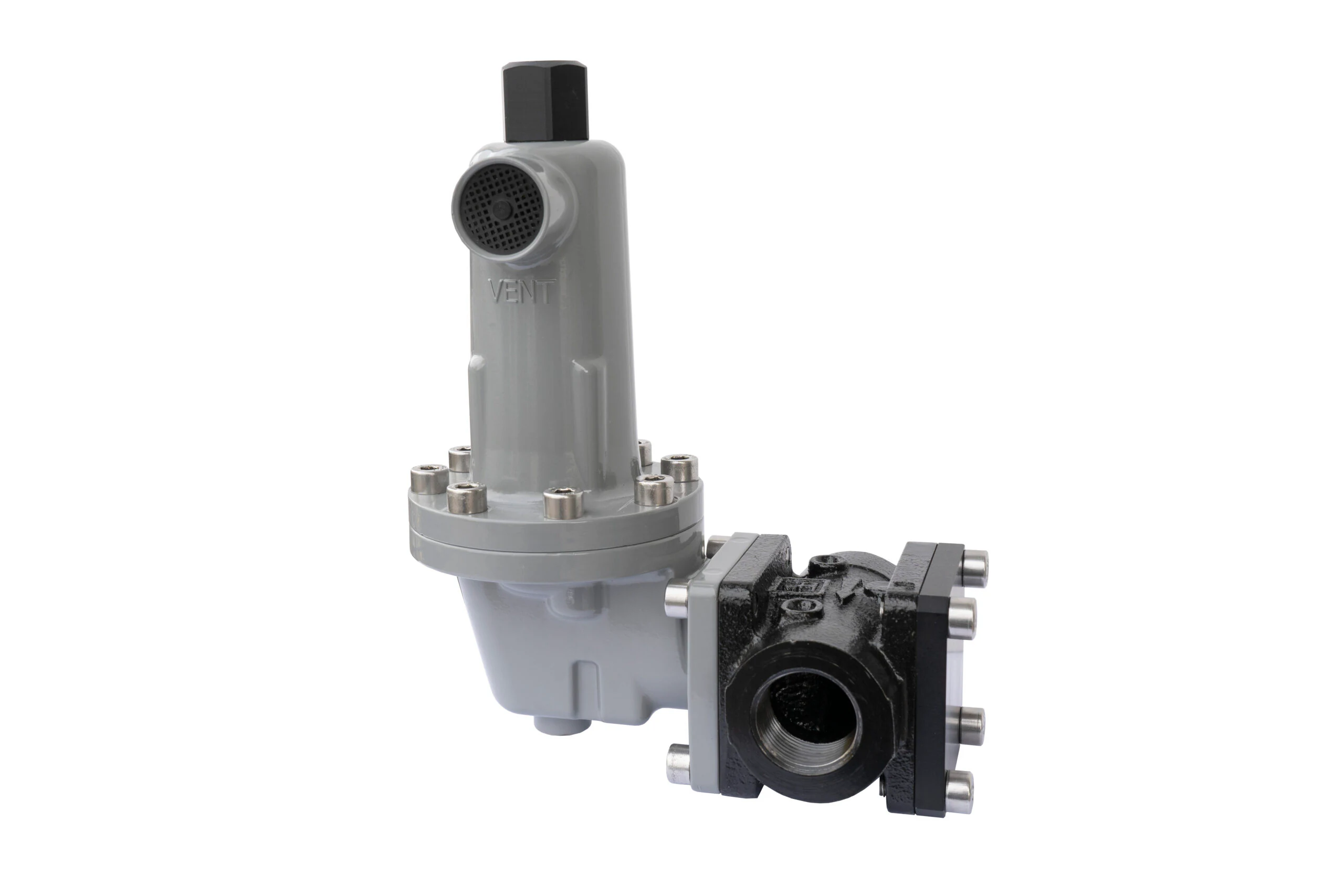 FT 518 lever operated direct acting high pressure gas regulator, top entry design, by Pietro Fiorentini