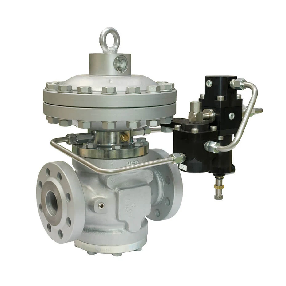 Reflux 819 pilot operated high pressure gas regulator, flanged, hydrogen ready, by Pietro Fiorentini