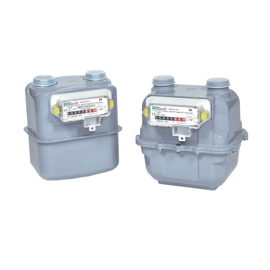 RS/2001 LA residential diaphragm gas meter, pre-galvanised steel case, by Pietro Fiorentini