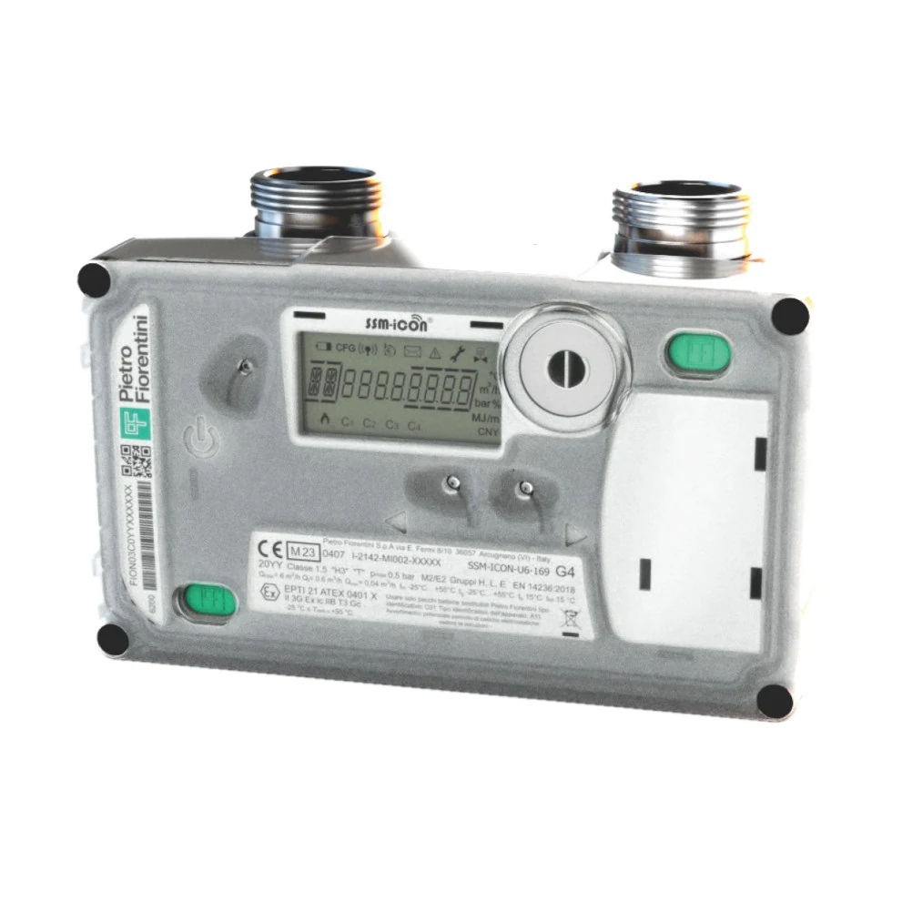 SSM-iCON ultrasonic smart gas meter with integrated shut-off valve, NB-IoT, GPRS or wM-Bus, by Pietro Fiorentini