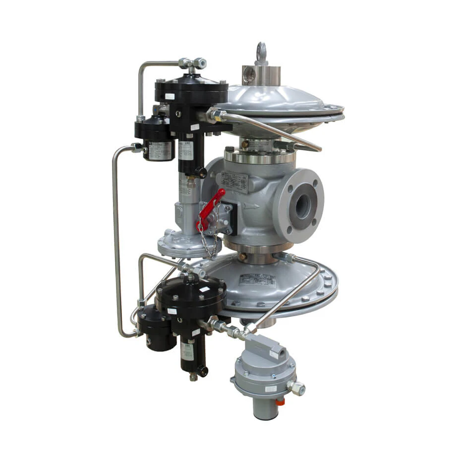 Terval/R fail close pilot operated gas regulator with monitor and slam shut on one body by Pietro Fiorentini