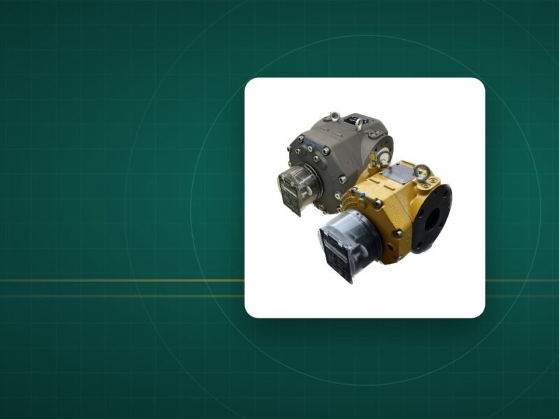 Two Pietro Fiorentini IM-RM rotary positive displacement gas meters with flanged bodies and mechanical indexes